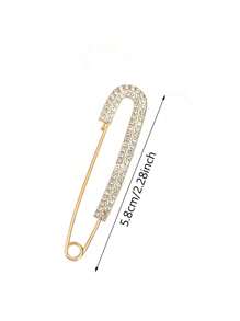 1/2/4pcs Rhinestone Brooch For Women Girls Gold Silver Color Safty Pin Brooch Lapel Pin Badge Sweater Dress Clothing Decor Hat Accessories