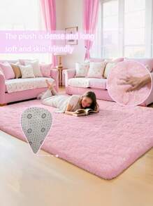 Una alfombra de estilo nórdico y natural de color rosa, adecuada para la decoración de la ventana del dormitorio, el tatami durante todo el año. Una alfombra de estilo nórdico Ins para la sala de estar y la mesa de centro con una sensación de lujo ligero, perfecta para crear una atmósfera decorativa festiva.