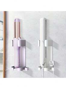 Adjustable Curling Iron, Electric Shaver Stand, Self-Adhesive Wall-Mounted Multi-Functional Stand Suitable For Electric Toothbrushes, Air Conditioners, Remote Controls, Toothpaste, Bathroom Storage Boxes, Can Accommodate Most Different Sizes Of Electric Shavers, Razors, Toothbrushes, Toothpaste, Air Conditioner Remote, Phones, Etc. Back To School