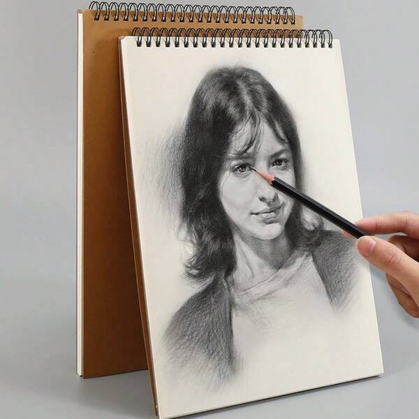 1 Book Of 30 Art Drawing Sketchbooks, Professional Watercolor Painting, One Sketchbook, Spiral Bound Sketchboard At The Top, Acid Free Art Sketchbook, Art Sketch Drawing Writing Paper, Suitable For Novice Artists As Halloween/Christmas Gifts, Including An Eraser, Sketchbook, Adhesive Binding, Blank And Thick Coil Book, Visually Attractive, Perfect For Painting And Writing,Back To School,School Supplies