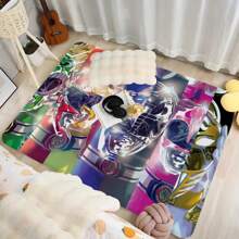 Mighty Morphin Power Rangers Fluffy Carpet INS Style Soft For Bedroom Floor House Washroom Non-Slip Bedside Rugs