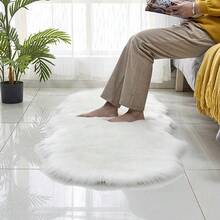 Carpet Non Slip Fluffy Shaggy Soft Rugs Sheepskin Rug Bedroom Mats Faux Fur - White - View 3
