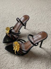Sandalias de verano 2025 con flor de seda para mujer, lujosas y exquisitas, de alta gama y versátiles