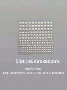 165/330 Stücke selbstklebende Kunstperlaufkleber - 3mm/4mm/5mm/6mm, 165 Stücke/Blatt, für Heimwerker Bastelarbeiten, Heimdekoration, Beauty Nail Art, Make-up Accessoire, Dekoration Weihnachtsgeschenke