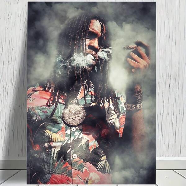 1pc Unframed, Chief Keef Poster Art Painting Gift, Bedroom, Office, Living Room, Wall Decoration, Home And Dormitory Decoration, Unframed