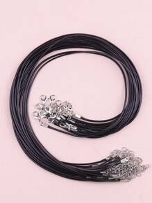 10pcs Wax Cord Leather Rope Necklace, DIY Craft Jewelry Pendant Necklace Choker Chain With Lobster Clasp, Suitable For Women Daily Wear