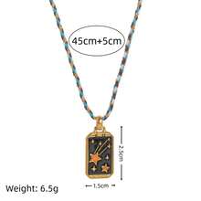 1 Pc Summer Fashionable Women's Necklace, Made Of Stainless Steel Material With Diamonds, Devil's Eye, Sun, Moon And Other Styles. Electroplated 18K Gold, Waterproof And Sweat Resistant, Suitable For Vacation And Play, Suitable For Summer Beach Vacations, Outdoor Activities, Holiday Outings And Holiday Gifts, Women's Gifts, Women's Jewelry - Multicolor - View 2