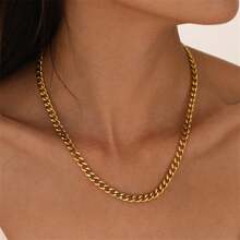 1 pieza Collar minimalista de cadena gruesa, accesorios de joyería para mujeres y niñas