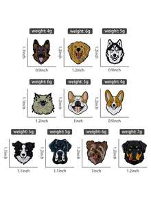 10 piezas Insignias de perro lindas con esmalte Patrones personalizados de Corgi y Border Collie Broches Insignias para solapa Regalo de joyería animal para niños y amigos - Multicolor - Ver 7
