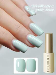 FRESCOBALDI 1PC 6ml Mint Green Nail Polish Gel Popular Color Solid Color Daily Nail Salon Set For Spring And Summer