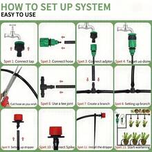 Automatic Drip Irrigation System, Mini Garden Drip Irrigation System With 1/4 Inch Pipe And Adjustable Atomizing Nozzle Sprinkler, Suitable For Automatic Watering Systems In Greenhouses, Courtyards, Lawns, And Plants - Multicolor - View 5