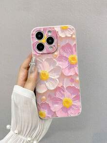 花卉图案镂空米色兼容手机壳，简约时尚防摔保护套，兼容 16/11/16pro/16plus/16promax/16e/15Promax/13/14/12/XS/XR/7G/8P，Galaxy 11/12Pro/12/12X/13Pro/14Pro/15Pro/X3pro，兼容10/9/Note9/12c/Note11pro/Note8Pro/9C/9a，防水防震防刮。 - 彩色 - 查看 3