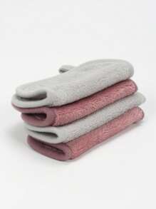 4pcs Reusable Facial Cleansing Towels, Face Makeup Remover Cloths, Washcloth For Cleaning, Oily Skin Care, Small Towels