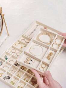 36 de tave pentru bijuterii din catifea, organizator de bijuterii de mare capacitate cu compartimente separate, suport de afișare stivuibil pentru cercei, coliere, brățări, inele, agrafe de păr, bentițe de păr etc. Organizator de depozitare pentru femei, articole esențiale de călătorie, cadou pentru tată