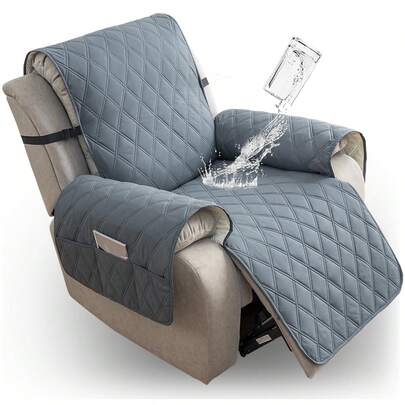 100% Waterproof Recliner Cover - Recliner Cover With Non-Slip Granule, Recliner Chair Covers With Elastic Band, Recliner Chair Covers For Reclining Chair