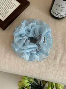 Women's Solid Color 4-Layer Ruched Scrunchie, Soft & Elegant Hair Ring, Hair Tie Scrunchies
