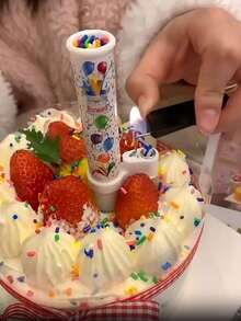 1pc Surprise Candy Firework Candle, Celebration & Birthday Party Decor - Multicolor - View 2