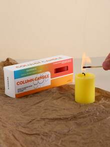 4pcs/Box Candle Pillars, Smokeless Odorless Residue-Free Pillar Candles, 4 Colors, Atmosphere Candles, Blessing Candles, Wish Candles, Lucky Candles, Candle Holder Candles, Wedding Candles, Party Candles, Dining Table Candles