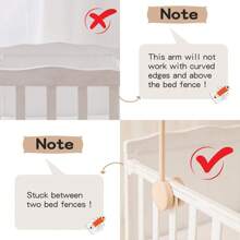 1PC Wooden Crib Holder, Detachable, Adjustable Baby Crib Mobile Arm, Cute Cloud And Bear Design, Hanging Baby Crib Attachment For Nursery Decor, Cot Bed Bell, Wind Chimes, Music Box Attachment