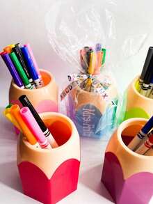 Personalized Letter Name Pen Holder, Custom Pencil Holder, Desk Decoration For Classroom Teacher Organization, Gift Idea For Teacher, Pink Blue Pencil Holder, Cute And Popular Custom Pen Holder