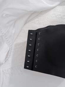 女士无肩带文胸，无缝，性感单肩裹胸前防滑钢圈文胸，前扣，适合所有季节 - 黑色 - 查看 7