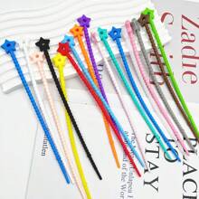 5pcs/10pcs Colorful Silicone Cable Tie Doll Decoration Cords, Random Color