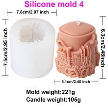 3D Castle Candles Silicone Mold DIY Famous Building Relief Column Concrete Plaster Handmade Soap Making Mold Home Decor Tool - White - View 8