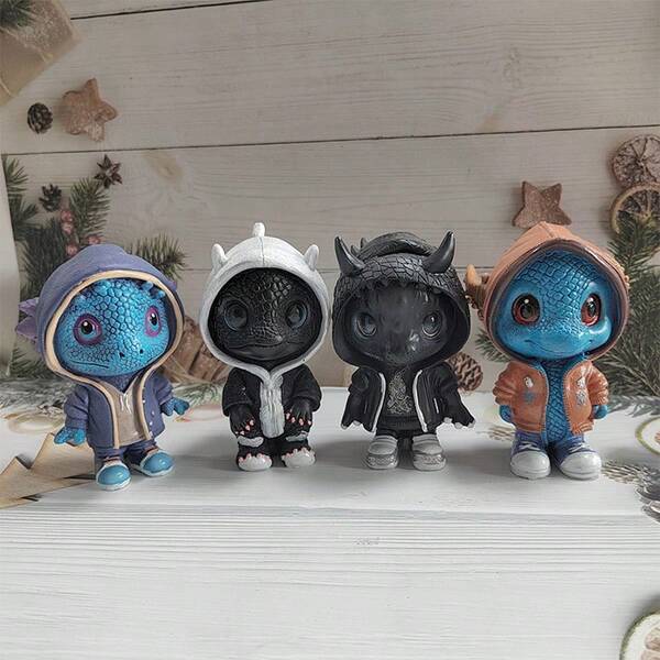 قطعة واحدة من تمثال التنين الكرتوني السحري، تمثال جميل من الراتنج للديكور الفني في ساحة ، مثالي لديكور الغرفة