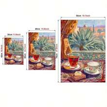 1 pièce Affiche canevas de thé arabe vintage, art déco classique sans cadre, impression murale à l'encre, convient pour le salon, la chambre à coucher, le bureau à domicile, la cuisine, la salle à manger, la décoration intérieure et extérieure