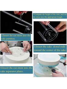 1 Set de Varillas Dowel para tartas, varillas suspendidas para tartas, pasadores para estructura de tartas de varios pisos, varillas dowel para apilar tartas de varios pisos en cumpleaños y bodas, para la construcción y apilamiento de tartas de varios pisos, perfecto para fiestas y eventos, palitos para sostener - Multicolor - Ver 5