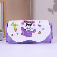 Sanrio 1pc Sanrio Large Capacity Cloud-Shaped Dual-Layer Pencil Case, Kuromi & Hello Kitty Design, Cute Girls Pencil Pouch,Back To School,School Supplies,Pencil Pouch,School Bag