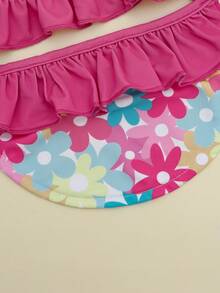 1件宠物狗荷叶边印花连衣裙，适合日常穿着，夏季游泳和摄影，清爽可爱 - 彩色 - 查看 7