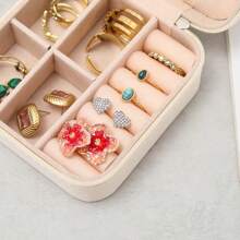 Travel Jewelry Case Small Jewelry Box Jewelry Organizer Storage Case Portable PU Leather Mini Jewelry Travel Case For Girls