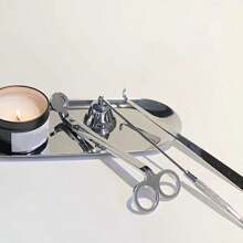 4 In 1 Gold/Sliver Candle Tools Set Candle Wick Trimmer, Candle Wick Snuffer,Candle Wick Dipper, Stainless Steel Candle Cover Tools Kit Candle Accessory Set For Candle Lovers