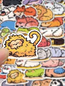 SCXXBSW 50pcs Comfortable Cartoon Animals Sleeping Cartoon Graffiti Stickers Decorative Water Cups Notebook Luggage Waterproof Stickers - متعدد الألوان - مشاهدة 6