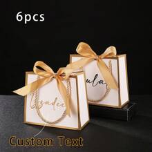 6 Peças - Sacolas Personalizadas com Nome para Damas de Honra, Sacolas de Festa de Casamento, Sacolas para Dia das Mães, Sacolas de Presente para Dia dos Namorados, Sacolas de Papel de Presente para Festas, Bolsas de Lembrança