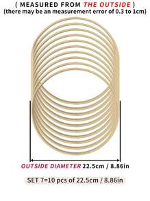 10 قطع حلقات مصنوعة من القَصَب الأخضر الحالم ، مزينة بريش للأعراس والأعياد الخارجية ، جرس الرياح بطراز "موري" للتعليق في المناسبات مثل عيد الهالوين والميلاد وغيرها ، ديكور الحوائط والغرف ، حلقات القَصَب لأعمال التطريز والنسيج