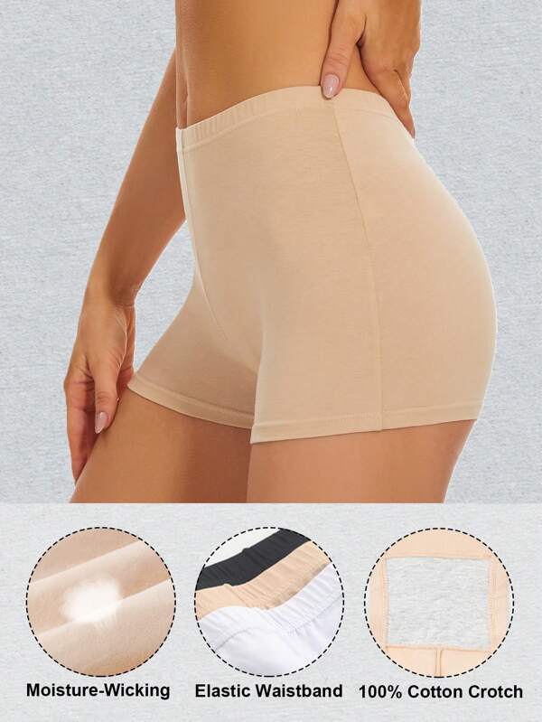 1 Pezzo Pantaloncini da donna tinta unita, pantaloncini yoga estivi elasticizzati, abbigliamento sportivo, pantaloncini da ciclismo senza cuciture, abbigliamento sportivo casual, pantaloncini antischiacciatura, pantaloncini a vita alta, biancheria intima senza cuciture, pantaloncini sotto abito