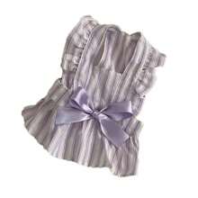 Summer Lightweight Striped Mini Cap Sleeve Pet Dress, Butterfly Sleeve Design, Soft Lavender Color, Comfortable