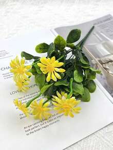 5 束户外人造花、塑料花饰、向日葵仿真花束、抗紫外线人造花灌木，适用于装饰住宅、酒店、办公室、婚礼、派对、家庭花园、阳台、别墅、庭院、窗框、婚礼、摄影和墓地装饰 - 彩色 - 查看 19