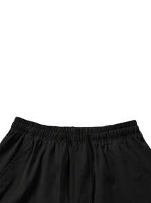 1-Piece, Men's Quick-Dry Lightweight Athletic Shorts, Pocket Zipper And Drawstring At Waist, Letter Printing, Suitable For Gym Workouts, Running, And Climbing