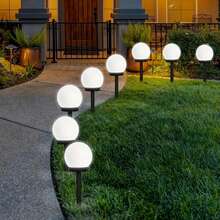 3pcs Solar Powered Garden Lights, Outdoor Globe LED Landscape Lighting For Path, Garden, Fence, Lawn, Patio - Multicolor - View 10