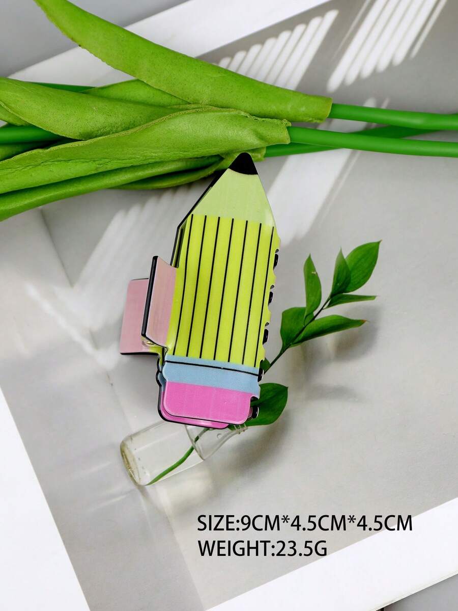 1 件全新高端有趣图案女士发夹、发饰、头饰、发夹、配饰，休闲百搭，适合日常旅行、聚会、海滩派对和夏季返校季 - 彩色 - 查看 1