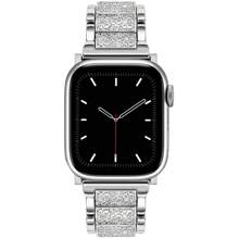 Pulseira de relógio feminina com diamantes brilhantes, compatível com pulseiras , 38 mm, 40 mm, 41 mm, 42 mm, 44 mm, 45 mm, 49 mm, pulseira de metal feita à mão para reposição de joias femininas, elástica retrátil, brilhante, acessórios de metal premium para , compatível com séries 10/9/8/7/6/SE/5/4/3/2/1