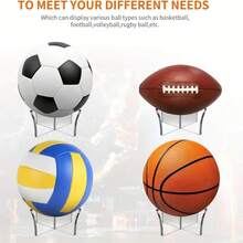 1 个亚克力球展示架 - 耐用的十字设计支架适用于足球、篮球、棒球、足球、橄榄球 - 防水且坚固的 PMMA 材料 - 非常适合体育纪念品展示、设备存储 | 透明亚克力支架 | 坚固的结构适用于各种球类展示，适用于家庭健身房、办公室、收藏品、运动室和商业空间 - 非常适合送礼和展示！ - 彩色 - 查看 3