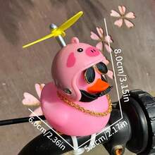 1pc Cool Duck With Helmet Creative Personalized Motorcycle Decoration, Elastic Band Suitable For Most Motorcycles And Bikes - one-size - View 10