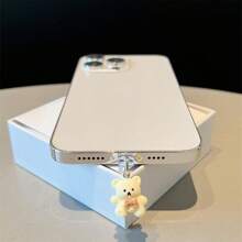 Pandantiv ursuleț de pluș cu dop anti-praf, port de încărcare și dop pentru port de date, compatibil cu porturile smartphone-urilor Apple și Type-C