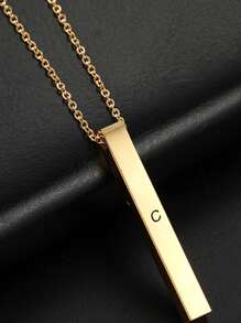 LIKGREAT 1pc Women Stainless Steel A-Z Letter Initial Name Pendant Necklace, Gift For Family, Friends, Lovers On Valentine's Day