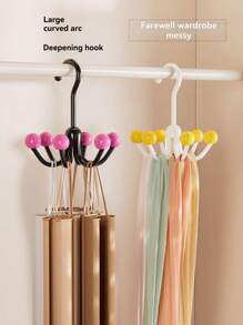 Wardrobe Hook, Multifunctional Rotatable Six Claw Hook Loset Organizer 360° Rotatable Space Saving Bras Underwear Sling, Hat, Tie Towel And Bathrobe Organizer Suitable For Wardrobes And Kitchen Cabinets,Bathroom Shelf