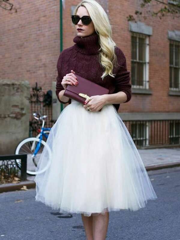 1 Stück Damen Weißer Petticoat Unterrock, Kristall Chiffon mehrlagiger Rock, verstellbarer Lolita Unterrock, flauschiger Tüllrock für Soft Girl, geeignet für Hochzeit, Party, Bühnenaufführung, Cosplay